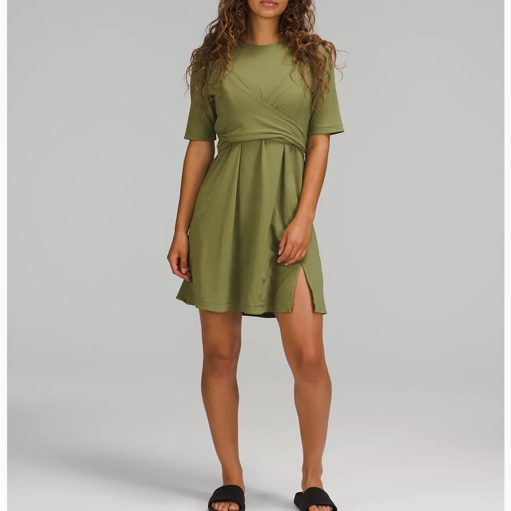 Lululemon Cotton Wrap-Front T-Shirt Dress NWT